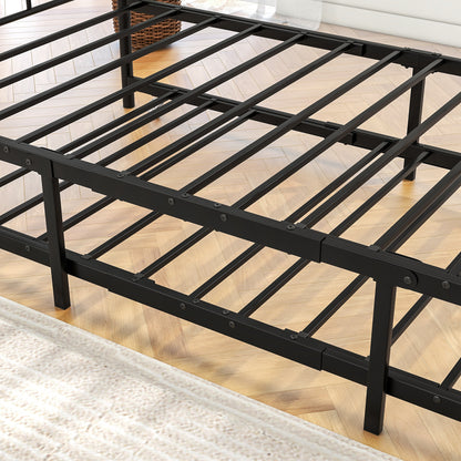 Twin-Sized Full Metal Pull-Out Daybed Bedframe with Trundle No Box Spring_6