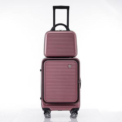 20 Inch Front Open Luggage Lightweight Suitcase with Front Pocket and USB Port - Rose Gold_2