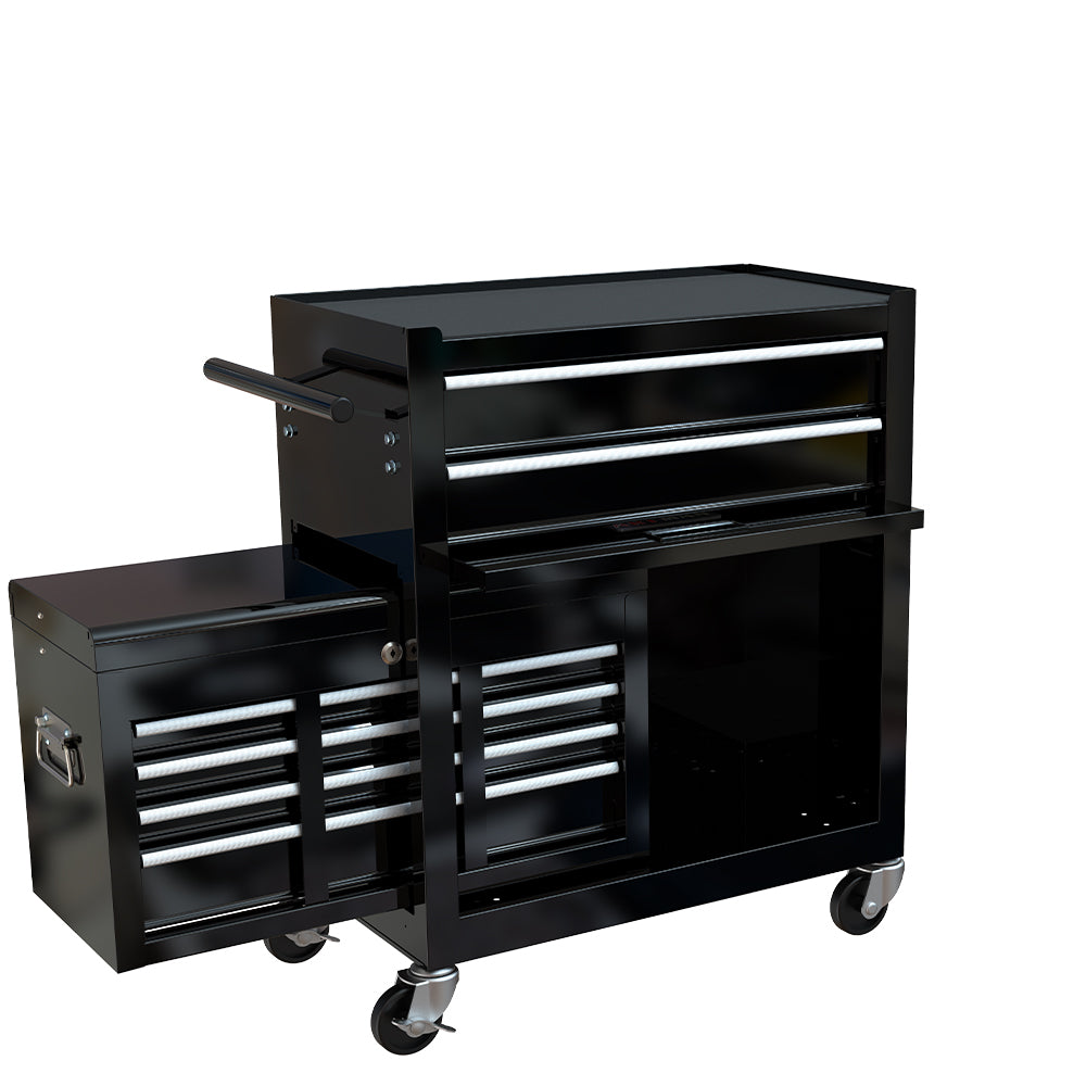 8-Drawer Rolling Tool Chest Cabinet with Wheels - Black_6