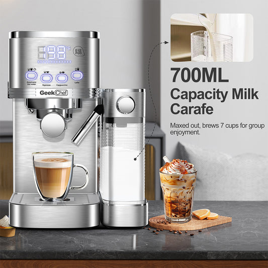 Geek Chef Espresso & Cappuccino Machine with Auto Milk Frothier_2