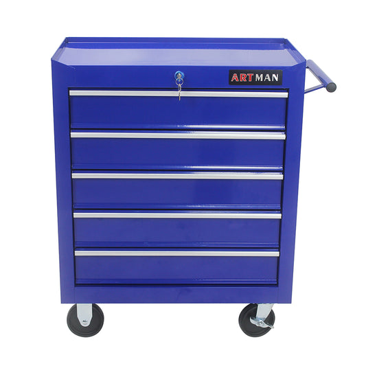 5-Drawer Multi-Functional Tool Cart with Wheels - Blue_0