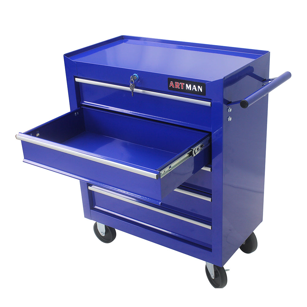 5-Drawer Multi-Functional Tool Cart with Wheels - Blue_7