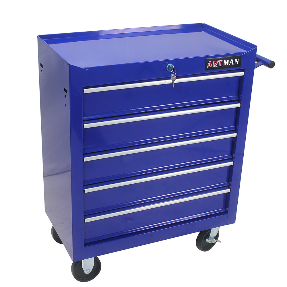 5-Drawer Multi-Functional Tool Cart with Wheels - Blue_6