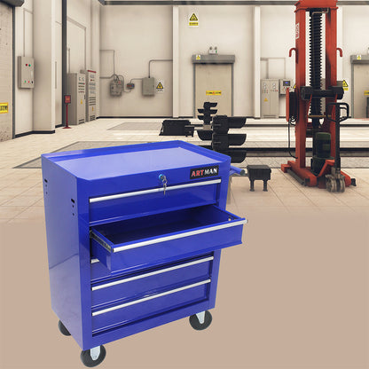 5-Drawer Multi-Functional Tool Cart with Wheels - Blue_5