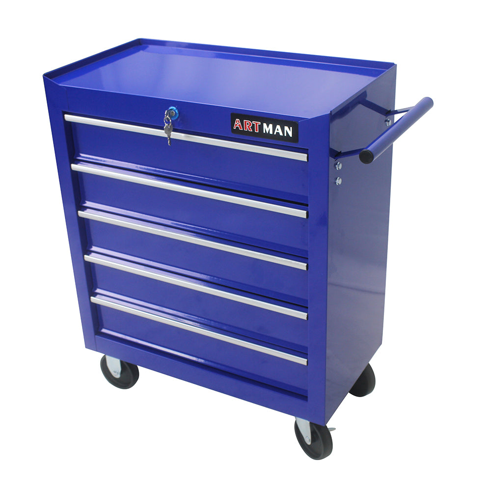 5-Drawer Multi-Functional Tool Cart with Wheels - Blue_1