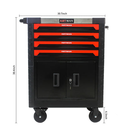 Removable 4-Drawers Tool Cart with Lock_9