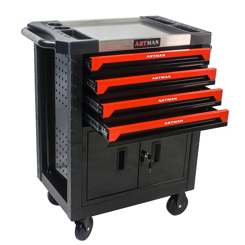 Removable 4-Drawers Tool Cart with Lock_2