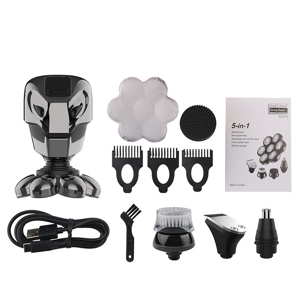 USB Rechargeable 7 Head Electric Shaver with LED Display_1